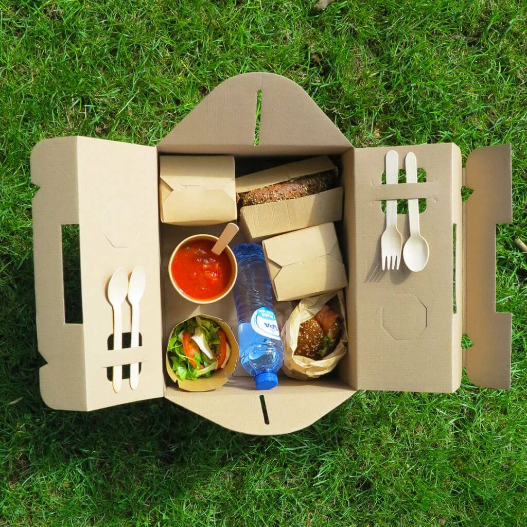 Boîte de piquenique Picknick box van karton Boîte de piquenique